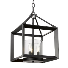 Golden Canada 2073-M3 BLK-CLR - Golden Lighting Smyth 3-light Chandelier in Matte Black